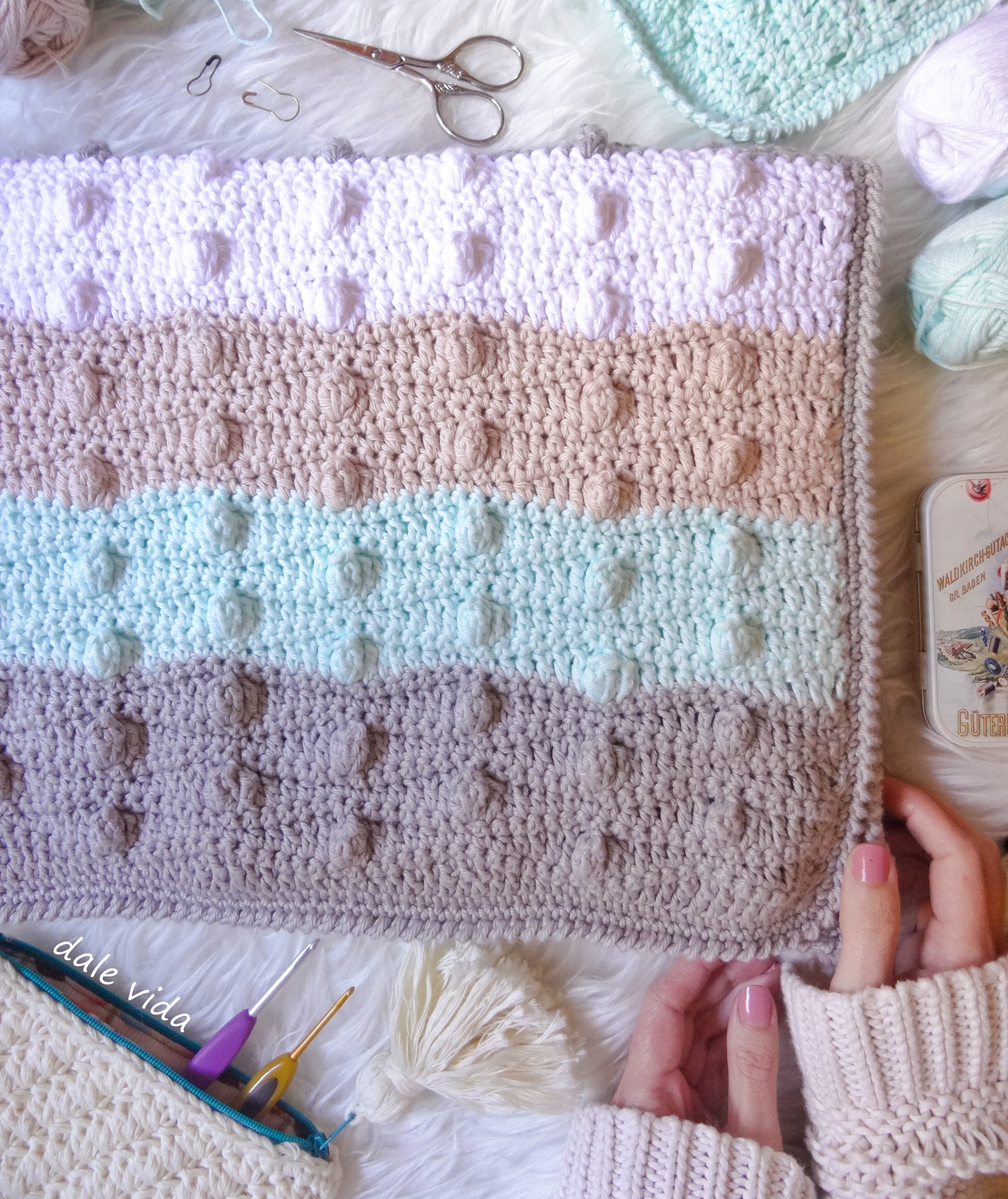 Como tejer manta de bebé a crochet fácil y rápido / tutorial paso
